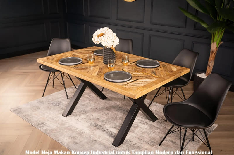 Model Meja Makan Konsep Industrial untuk Tampilan Modern dan Fungsional