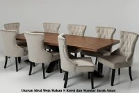 Ukuran Ideal Meja Makan 8 Kursi dan Standar Jarak Aman